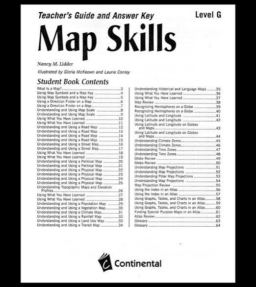 Teacher's Guide and Answer Key Map Skills Level G
