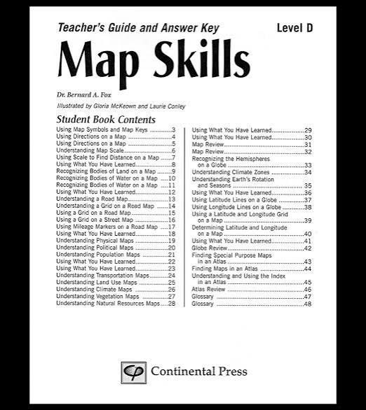 Map Skills D - Teacher's Guide and Answer Key